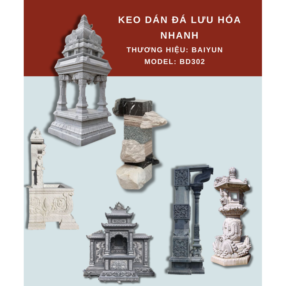 Keo Baiyun dán đá lưu hóa nhanh BD302