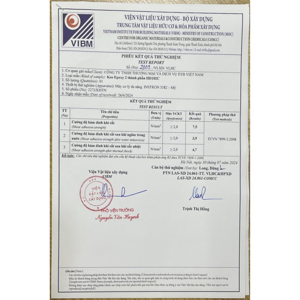 Keo Baiyun dán gạch, đá epoxy 2 thành phần HD102C