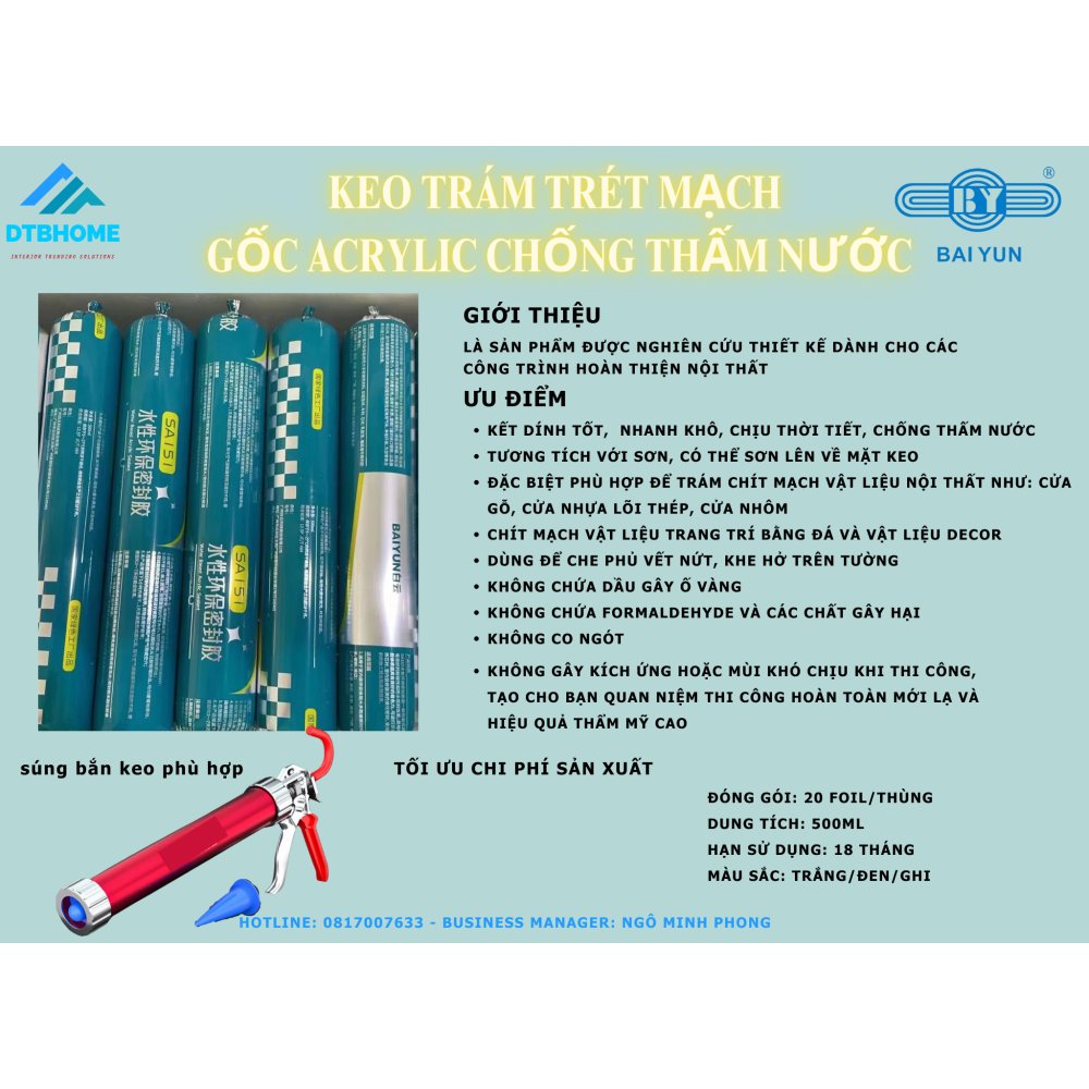 Keo trám khe mạch Baiyun SA151