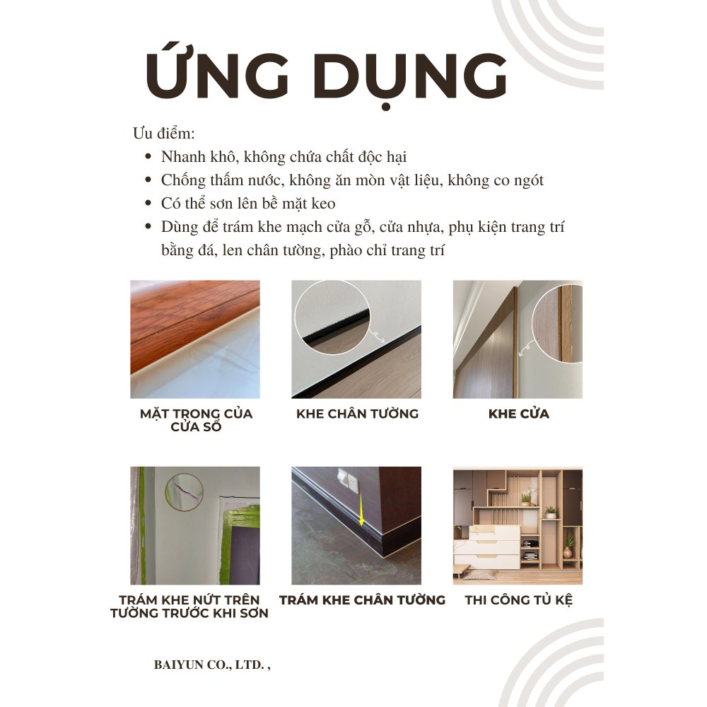 Keo trám khe mạch Baiyun SA151