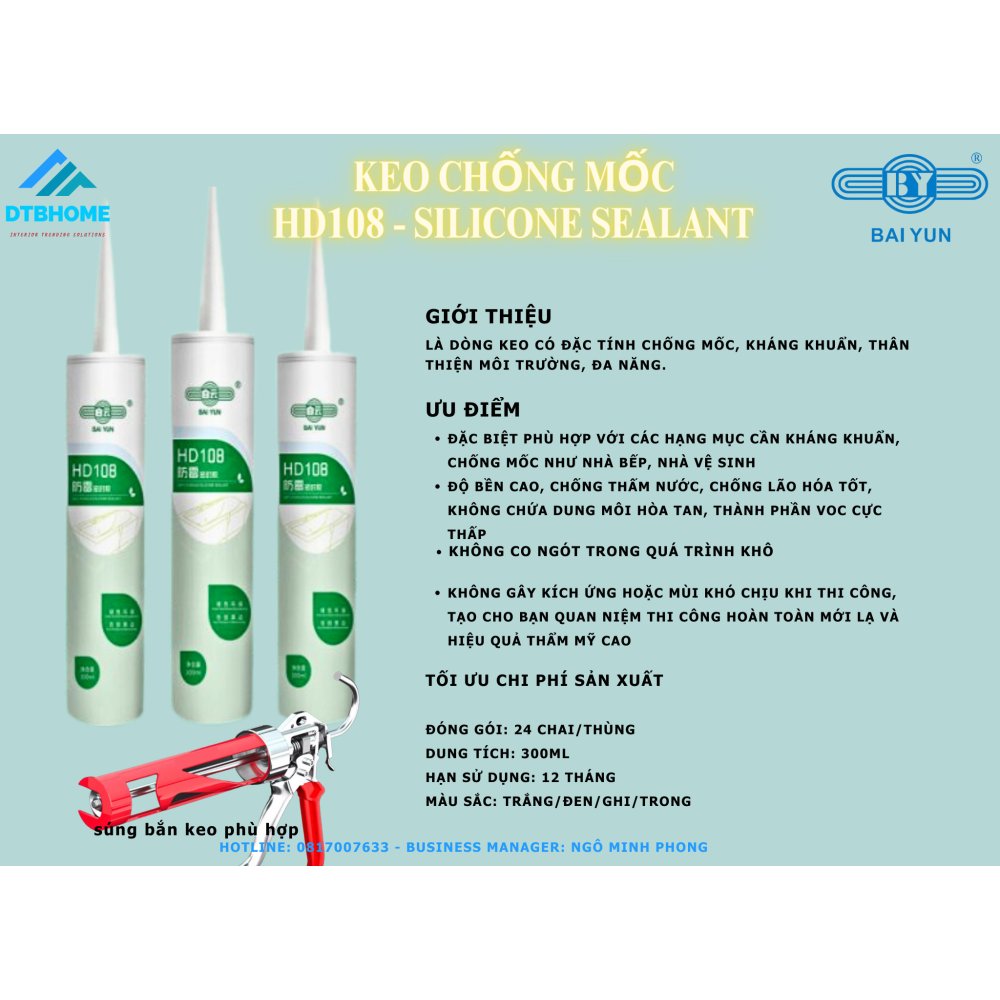 Keo chống mốc Baiyun HD 108
