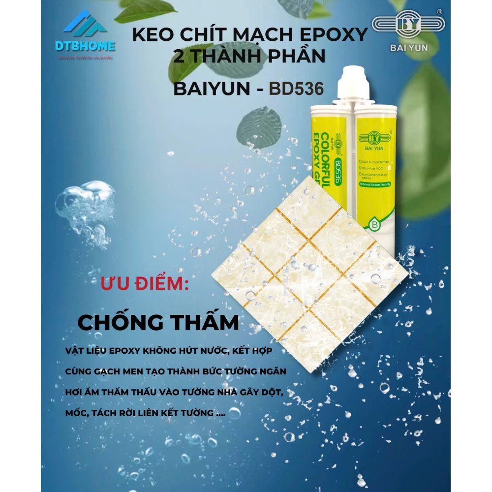KEO CHÍT MẠCH EPOXY 2 THÀNH PHẦN BAIYUN BD536