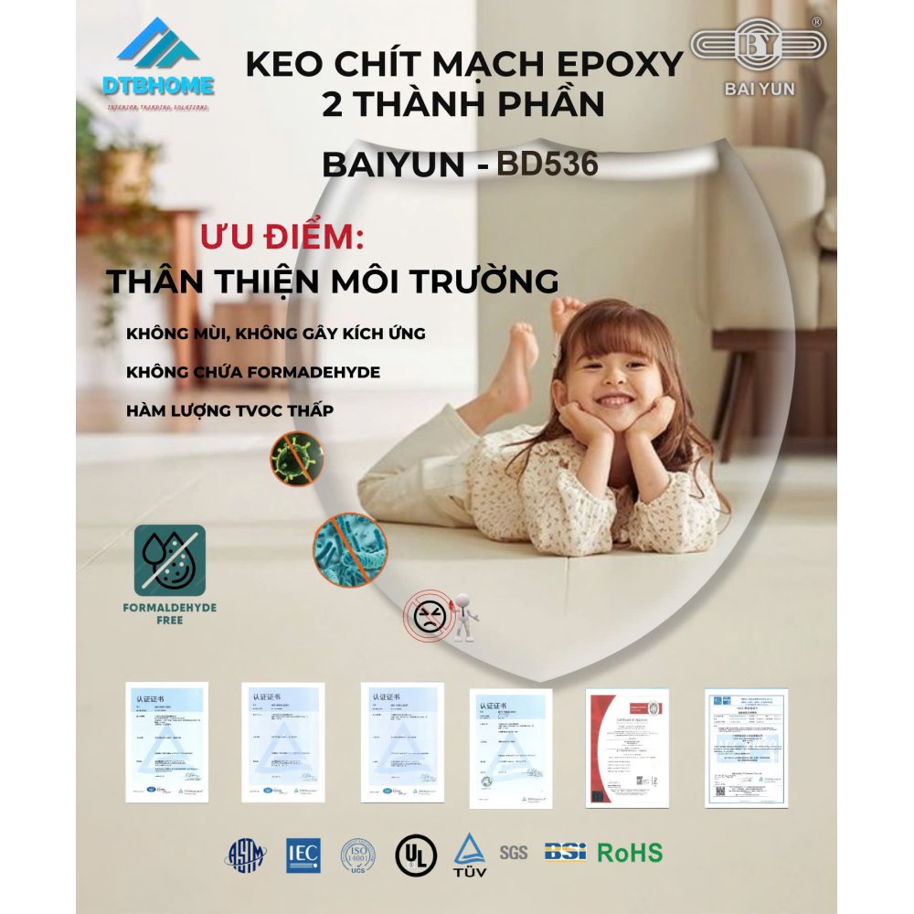 KEO CHÍT MẠCH EPOXY 2 THÀNH PHẦN BAIYUN BD536