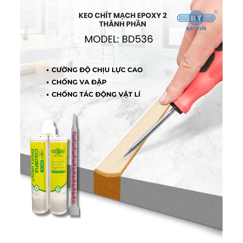 KEO CHÍT MẠCH EPOXY 2 THÀNH PHẦN BAIYUN BD536